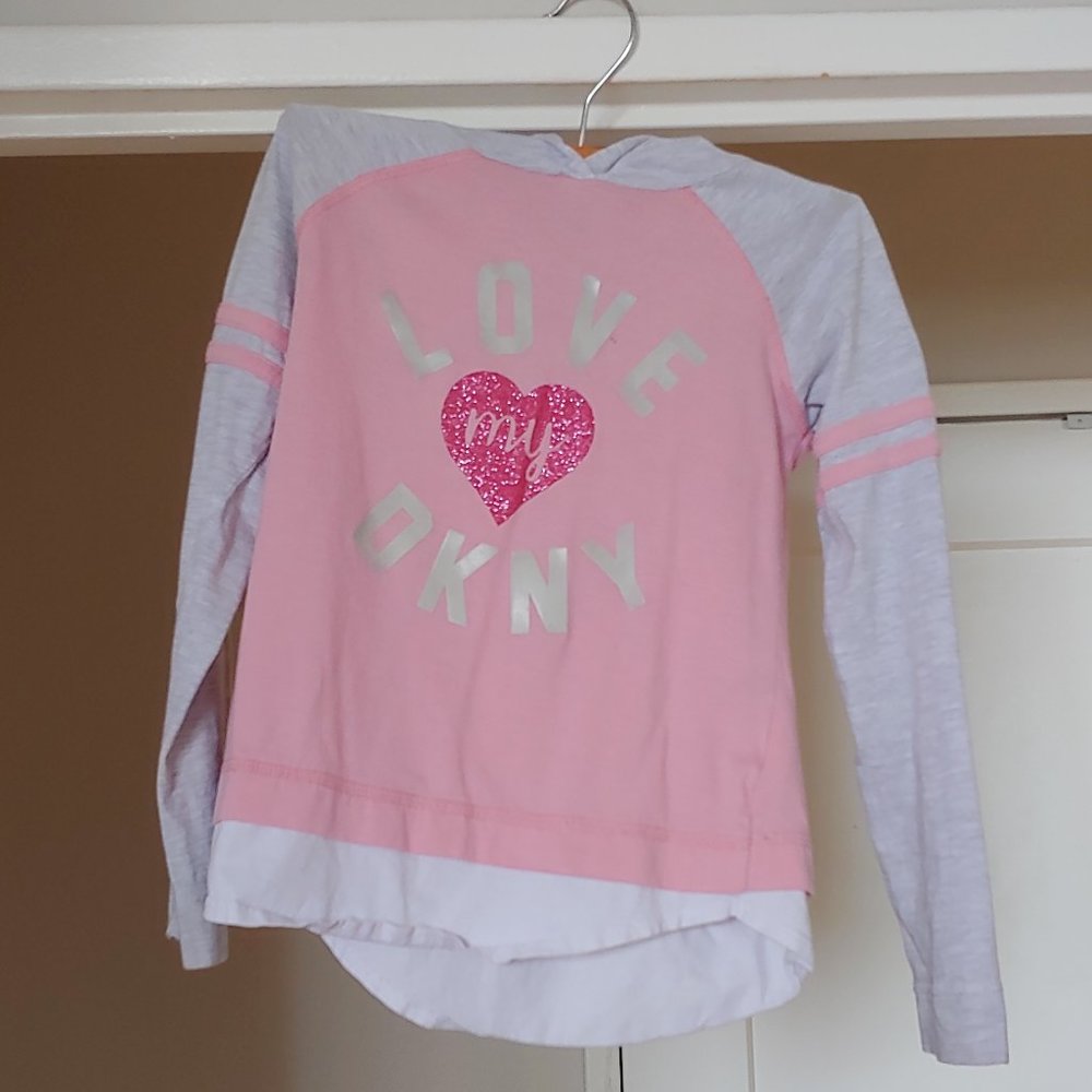 GENTLY USED, DOG'S, DKNY HOODIE, FITS DOGS 50 TO 60 POUNDS!!!